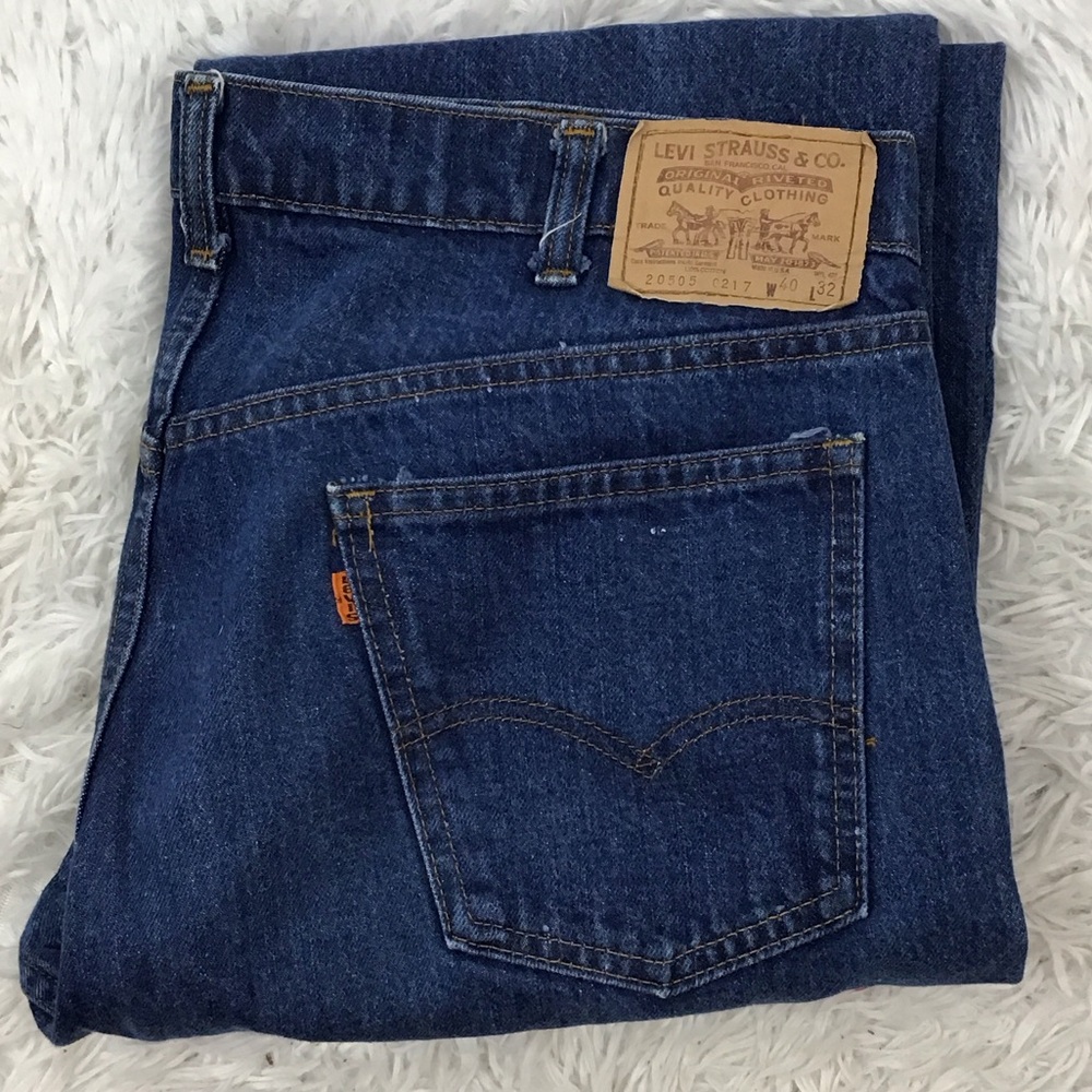 Levi's Men's 20505 orange tab Dark Indigo Straight leg Jeans